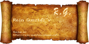 Rein Gusztáv névjegykártya